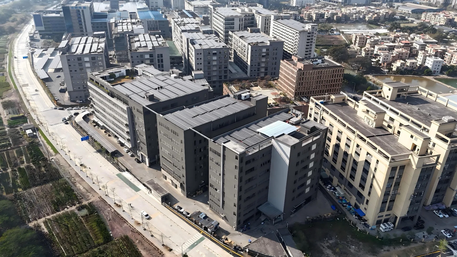 Aerial view of the XGS Packaging factory campus